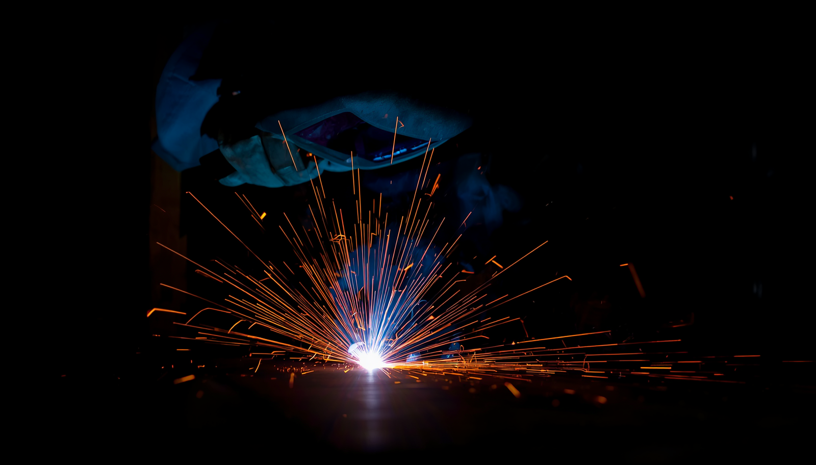 Welding sparks at Indian Welders workshop